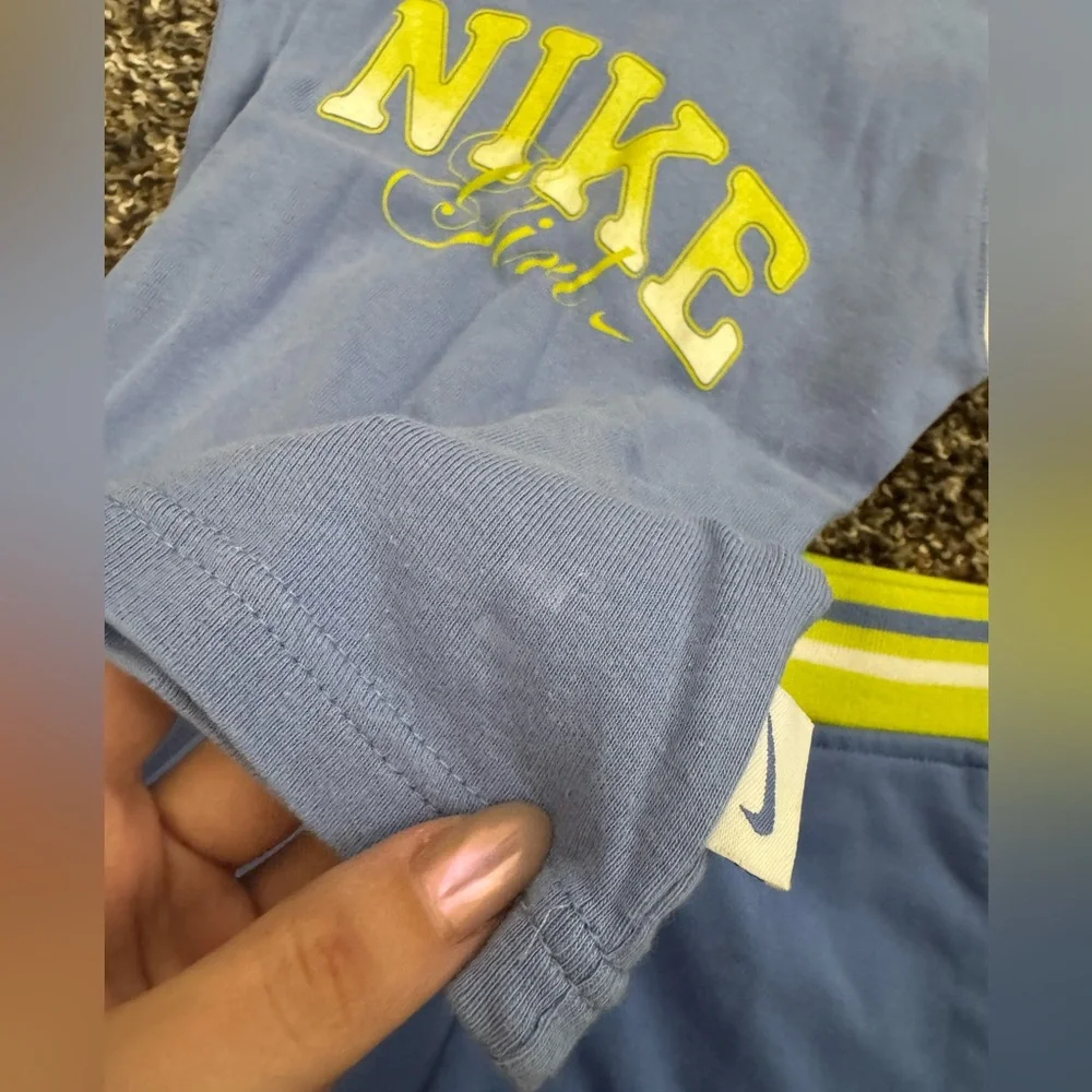 Vintage‎ Y2K Nike Girls Set Sz Small Kids Hooded Top Shorts